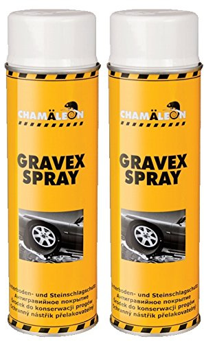 Chamäleon Unterbodenschutz 500ml Spray schwarz, weiß, grau Bitumen Sprühdose Steinschlagschutz Karroseriereparatur (weiß, 2)
