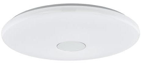 EGLO connect LED Deckenleuchte Totari-C, Smart Home Deckenlampe | Material: Stahl, Kunststoff, Farbe: Weiß, chrom, dimmbar, Weißtöne und Farben einstellbar, Ø: 58 cm