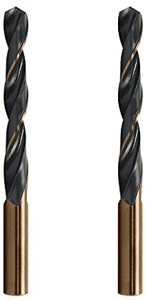 Ohamtes Punte elicoidali a gambo ridotto da 13 mm HSS 4341 in acciaio ad alta velocità per piastre in ferro/rame/plastica/alluminio/materiali metallici, gambo rotondo, doppio bordo, 2 pezzi