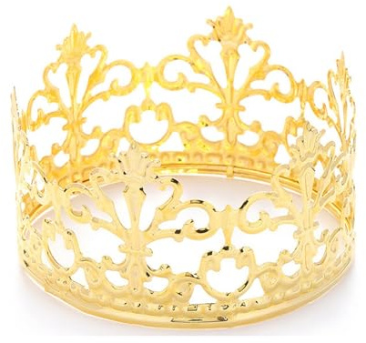 Mini coroncina vintage per torta, decorazione per baby shower, compleanno, matrimonio, Natale, feste a tema principessa, decorazione per feste a tema neonata, accessorio fotografico (Oro)