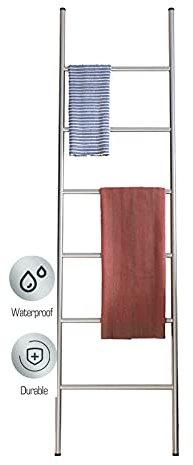 KLZUOPT Exquisite Badezimmerregale Handtuchleiter aus Metall, Deckenleiter aus Metall an der Wand, hohe freistehende Handtuchhalter für den Badezimmerboden, Schlafzimmer/Weiß