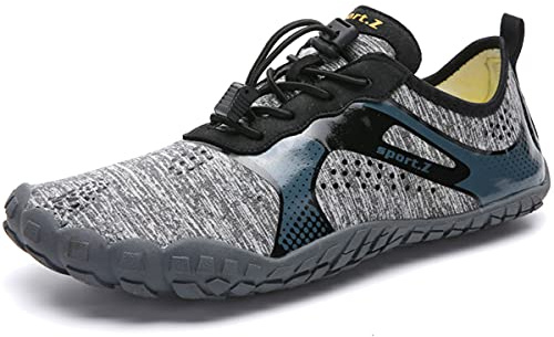 Chaussures Aquatiques Homme Femme Chaussures d'eau Chaussures de Plage Séchage Rapide Chaussures de Yoga Plongée Surf Piscine Gymnase Nager pour Sport Aquatique et antidérapant Chaussons Gris 42EU