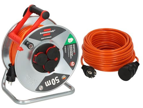 Brennenstuhl Garant S V2 IP44 Kabeltrommel 50m outdoor & BREMAXX® Verlängerungskabel V2 außen 25m