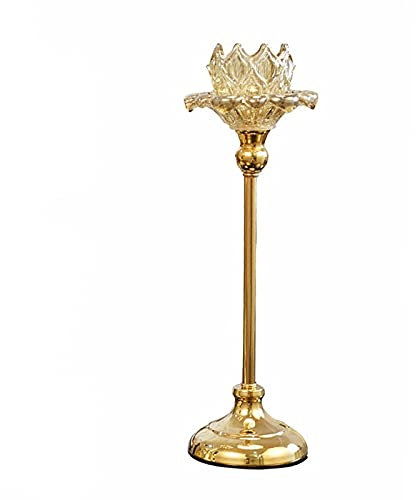 Kerzenhalterhalter Kristallglas Kerzenhalter Romantische Kerzenlicht Dinner Requisiten Kerzenhalter Tischdekoration Moderne Eisenkerze Ständer Halter Kandelaber (Size : M)