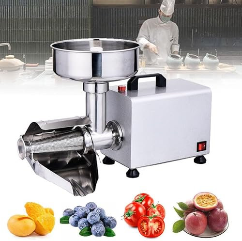 QJJML Macchina Elettrica Commerciale del Colino del Pomodoro, 370w Acciaio Inox Cibo Fresatura Stampa Macchina Sauce Maker, Spremiagrumi Alimentari per L'inscatolamento di Puree di Pomodoro, Salse