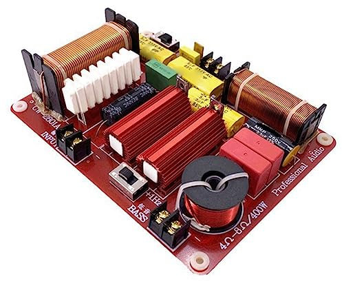 Nudiuhis Divisor de Altavoz de Audio Bidireccional de 500 W 3200 Hz Divisor de Frecuencia Alta y Baja Ajustable Filtro Cruzado de Alta Fidelidad de Alta Fidelidad