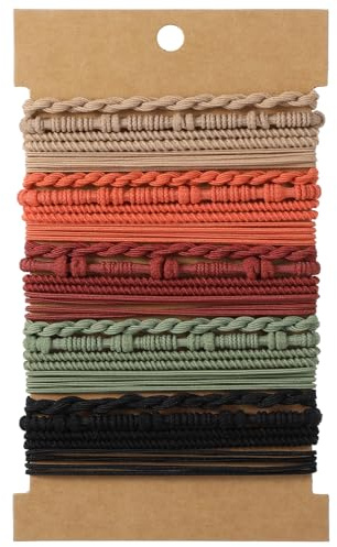 Mabor Haargummi Dekorativ, 20 Stück Boho Style schmal geflochten Zopfgummi Vintage Colorful Hairbands Elastic Hair Scrunchies für Damen Mädchen dickes dünnes Haar hohen Pferdeschwanz