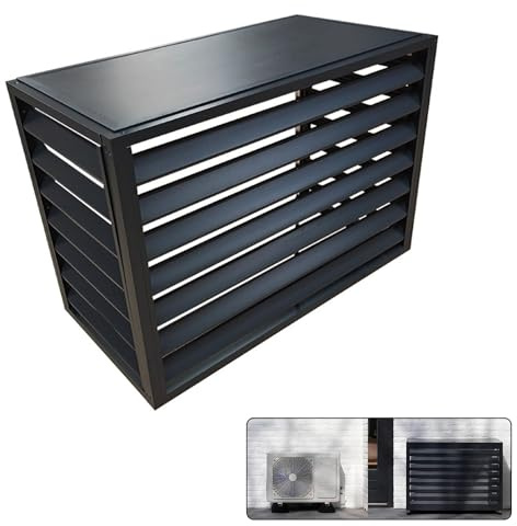 MZQMK Housse de climatiseur fendue pour unités extérieures, couvercle de climatiseur et pompe à chaleur en aluminium, housse de protection pour condensateur extérieur, écran de confidentialité AC en