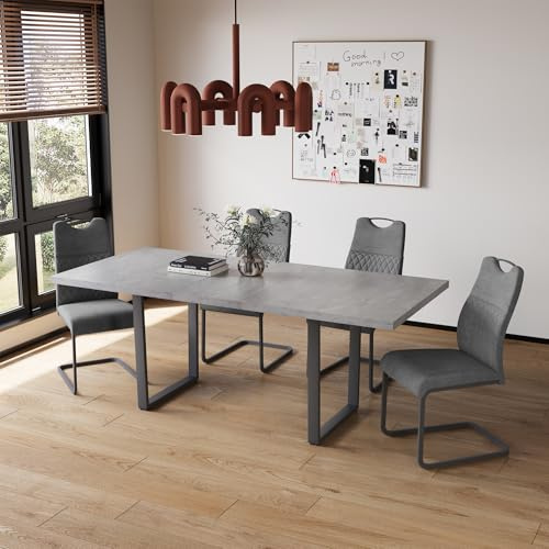 JIEXI Esstisch Mit 4-8 Stühlen Set, Esszimmertisch Ausziehbar, Tisch Esszimmer, Essgruppe Mit 4-8 Stühle, MDF-Platten Holztisch Geeignet Für Wohnzimmer, Küche