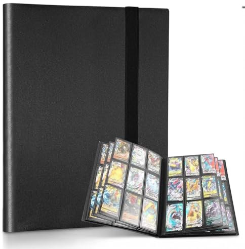 9-Pocket Trading Card Binder, 30 Pages Holding 540 Pockets, PU Trading Card Album Card Folder Card Binder Holder Album for MTG, TCG, Pokemon Yu-Gi-Oh, Basketball Sports Cards, Game Cards