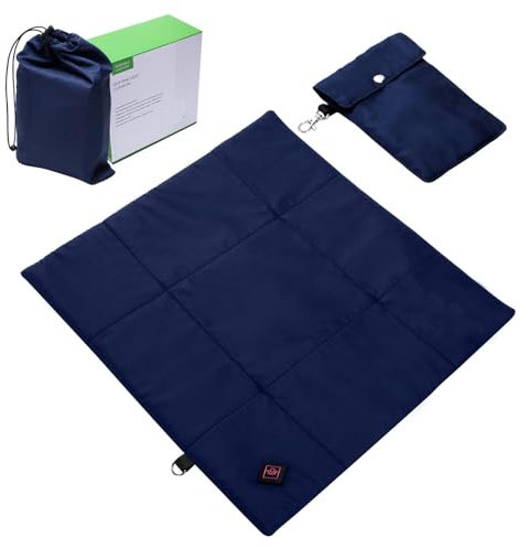 Sitzkissen Beheizbar - Beheiztes Stadionsitzkissen beheiztes Sitzkissen USB-beheizter Sitzwärmer für Stühle Stadiontribünensitze im Freien, Wintersitzbezug Thermositzkissen (Blue, 38X35cm)