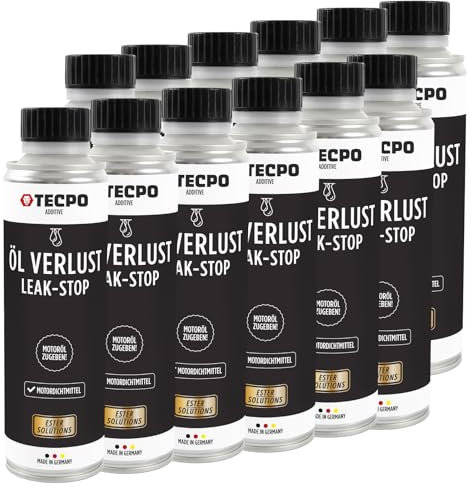 TECPO 12x Ölverlust Stop Ester 300 ml Motordichtmittel Motor-Öl Leak Stop Ölverlust