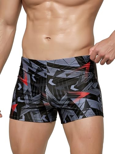 Arcweg Badbyxor för män med nätfoder, sportiga boxershorts, badkläder, underkläder, strandshorts för sommaren, elastiska badshorts