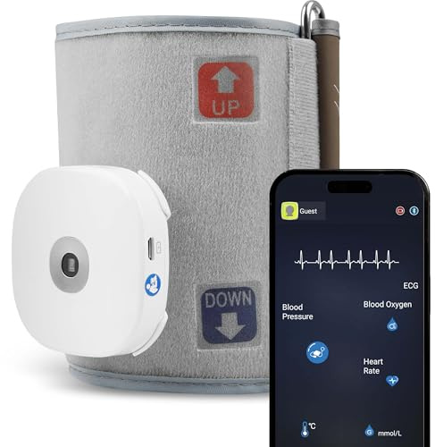 Pulox HC-03 HealthCheck Pro 5-in-1 Vitalmonitor mit EKG & SpO2 | Misst Herzfrequenz, Blutdruck und Temperatur, kompakte Gesundheitskontrolle mit mehreren Vitalparametern