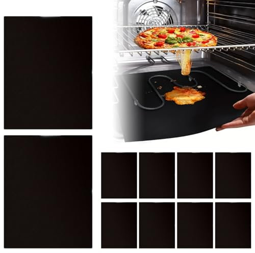 Ensemble de revêtement de four – Tapis de fond robuste, feuille de cuisson réutilisable, de cuisson antiadhésive | de récupération de graisse résistante à la chaleur, couche polyvalente