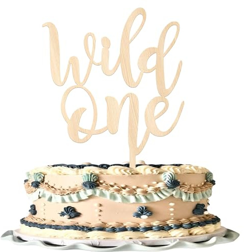 1 Stück Holz Wild One Tortendeko Erster Geburtstag Kuchen Deko Wild One Cake Topper für Kinder 1. Geburtstag Party Kuchen Dekorationen