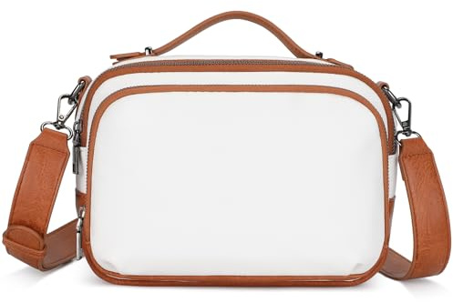 VINBAGGE Umhängetasche Damen Veganes Leder RFID Crossbody Bag Damen Handtasche Handytasche Umhängetasche Kleine Moderne Taschen mit Breitem Schultergurt