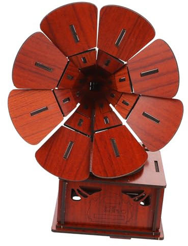 Milisten Puzzle Grammophon Aus Holz Zusammenbauspielzeug Für Junge Mädchen Kreatives Grammophonschmuck Kinderpuzzle-Spielzeug Montage Spielzeug