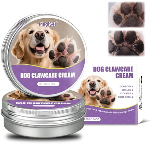 MagiSel Pfotenbalsam Hund, Heilt, Repariert & Restauriert Trockene, Rissige & Geschädigte Pfoten, Natürlicher Creme-Butter-Wachs Feuchtigkeitsspender für Hundepfoten 50g