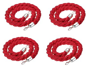 Pilarna, repen, allt Tvinnad repbarriär med karbinhakar, 4-pack, 1,8-1,8 m, silver, guld(1,3.3ft)