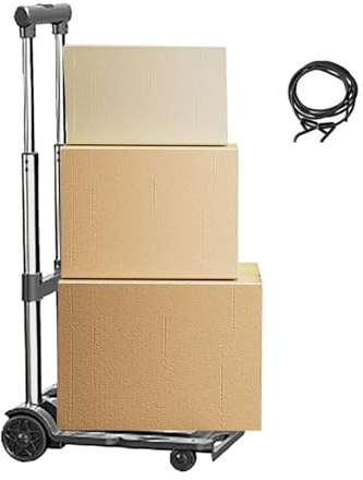Carretilla De Mano Plegable - Capacidad 100 Kg Ruedas Portátiles Transportador Rodante | Carretilla Plegable Altura Ajustable Uso Intensivo,para Uso en Garaje, Transporte, Compras, Supermercado, Viaje
