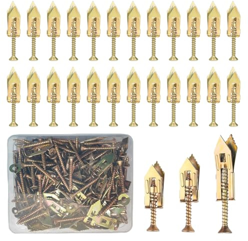 120 pcs Plasterboard Fixings, Plaster Board Wall Fixing, Self Drilling Anchor Screw, Self Tapping Screws, Drywall Anchor, Plated Steel Fasteners Kit for Drywall, Plasterboard, Wall Hanging