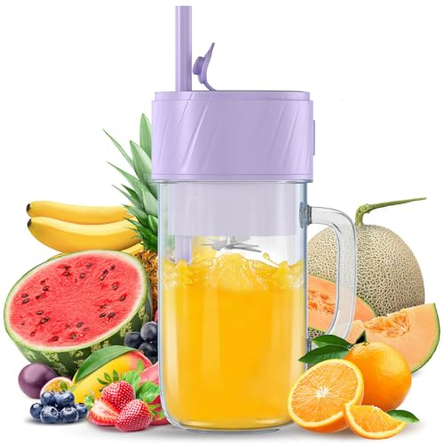 Mini Frullatore Portatile, 400ML Mini Mixer Per Smoothies Bicchiere Di Miscelazione Usb Con 6 Lame Per Frullati E Frullati Frullatore Personale Elettrico Per L’Ufficio E La Palestra, Viaggi