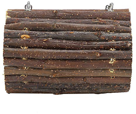 RASTKY Pont Tunnel Suspendu pour Petits Animaux, Jouet à Mâcher et à Grimper, adapté au Hamster, 3,1, Bois de Pommier (Type de Crochet)