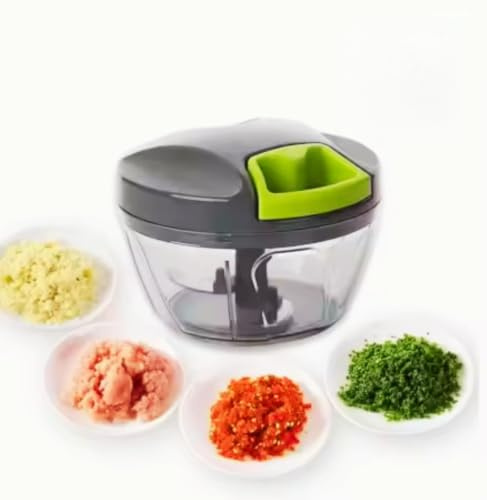Zwiebelschneider manuell, Gemüseschneider, Knoblauchschneider, Zwiebel Zerkleinerer, Multizerkleinerer, Multischneider, Universalhacker, Manual Food Chopper, Onion Cutter, Seilzug, scharfe Klingen,