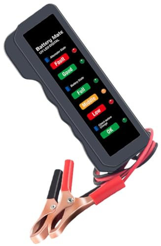 CLISPEED Professionelles 12v Batterietester für Autos mit Abs Gehäuse Tragbar und Einfach zu Bedienen Geeignet zum Prüfen des Ladezustands von Autobatterien