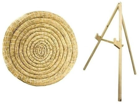 Runde Strohzielscheibe 80 cm mit Einem Ständer