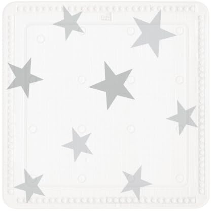 Kleine Wolke Duscheinlage Stars Silbergrau 55 x 55 cm | Mit parktischer Aufhängeöse, maschinenwaschbar
