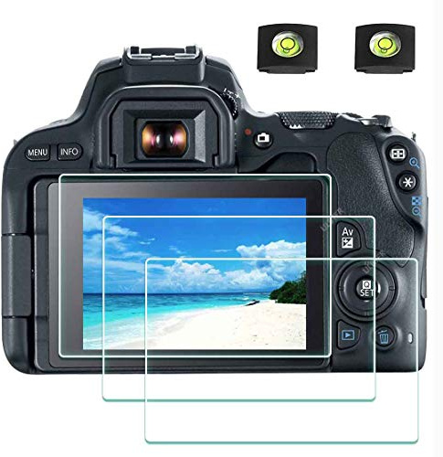ULBTER 200D Displayschutzfolie für Canon EOS 200D M50 M100 spiegellose Kamera & Blitzschuh-Abdeckung [2+3 Stück], 0,3 mm Härte, gehärtetes Glas Kratzfest Anti-Fingerabdruck Anti-Scrach | [3 + 2 Stück] Abdeckung aus gehärtetem Glas und 0,3 mm Hot Shoe 9H Härte, kratzfest, Anti-Fingerabdruck, blasenfrei