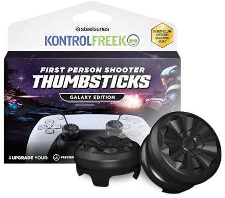 KontrolFreek FPS Freek Galaxy Black for PlayStation 4 (PS4) and PlayStation 5 (PS5) | Performance Thumbsticks | 1 High-Rise, 1 Mid-Rise | Black (Limited Edition)