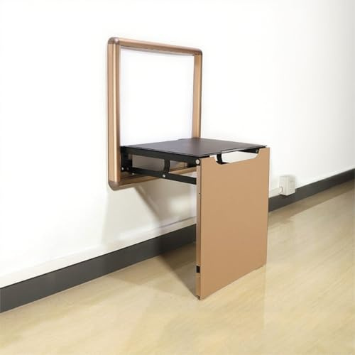 HOCONNIE Wandklappstuhl Wandmontierter Klappstuhl zur Wandmontage Unsichtbarer Wandstuhl Platzsparend 150kg Belastbar (Champagner)