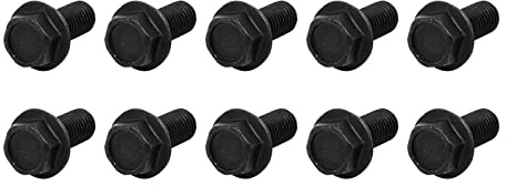 METALLIXITY Lot de 12 boulons à tête hexagonale à bride (M7 x 17 mm) - Vis à filetage inversé - Pour fixations de machines de construction de maison