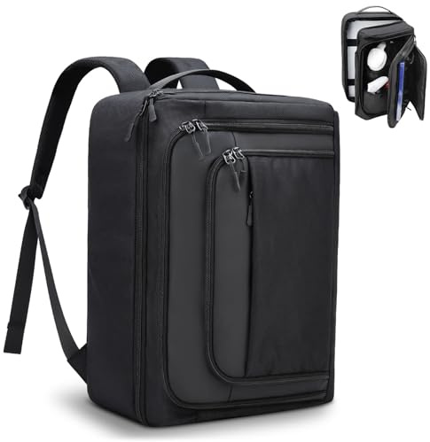 GDNasist Game Console Backpack Compatible with PS5/PS5 Pro/PS5 Slim | Protective Carrying Case Compatible with Playstation5 Console, 15.6”Laptop, PS5 Controller, Game Discs and Gaming Accessories