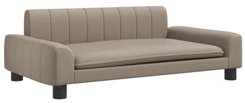 vidaXL Lettino per Cani Cappuccino 90x53x30 cm in Similpelle, Letto per Cani