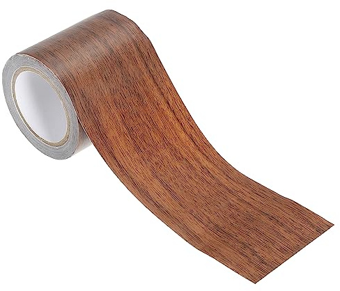 PATIKIL Madera Grano Reparación Cinta 2.2 X15', Auto Adhesivo Realista Texturizado Reparación Cinta Parche para Piso Puerta Gabinetes Escritorio, Oscuro Marrón Roble