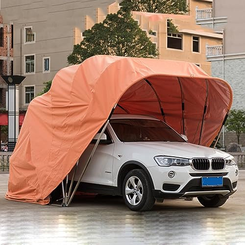 DRYIC Garaje Plegable móvil Simple semiautomático, Garaje telescópico, Protector Solar a Prueba de Lluvia, Ropa para Coche, cobertizo para Exteriores galvanizado
