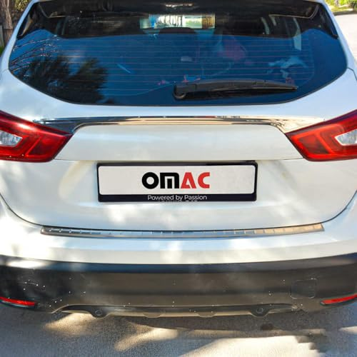 OMAC Protection de Pare-Chocs Arrière pour Nissan Qashqai J11 2017-2021 Facelift – INOX Finition polie – Seuil de Coffre sur Mesure – Protection Seuil de Chargement