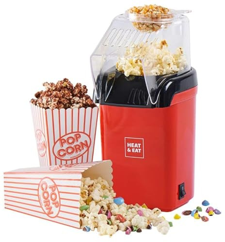 Heeat & Eat Popcorn Maker - The Heeat & Eat Popcorn Maker Uses Hot Air To Pop The Kernels, Meaning No Oils Are Required In The Cooking Process.