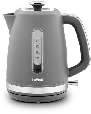Tower Odyssey Jug Kettle with Chrome Accents, 1.7 Litres, Grey