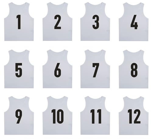 12er Set Fußball Trainingsweste für Erwachsene und Jugendliche,atmungsaktiv TrainingsleibchenMesh Markierungshemden Multifarbige Trainingswesten,Wende-Trainingsweste für Sport,Fussball(S、M、L、XL）