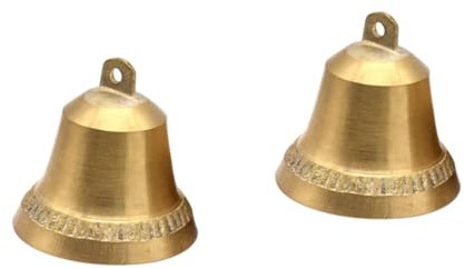 BESTOYARD 2stücke Vintage Kupferglocken Pendel Türdeko Handgefertigte Glocken Für Innenräume Für Schlafzimmer Wohnzimmer Und Kreative Bastelprojekte