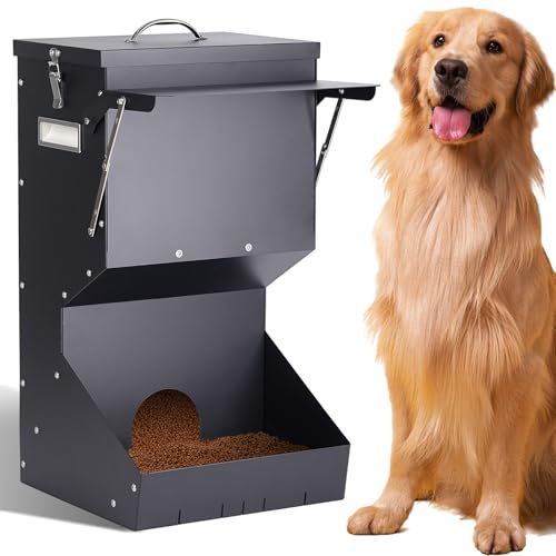 Automatic Dog Feeder Large Breed,25 Lbs Outdoor and Intdoor Gravity Dog Feeder and Hanging Self Feeding Food Dispenser for Large Dogs, Cats