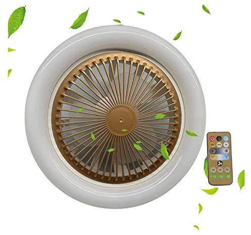 SOFTTO Ceiling Fans with Lamps Bladeless Ceiling Fans with Lights and 3 Color Dimmable Remote Control 3 Tier Wind Ceiling Light with Fan for Bedroom,Living Room(Gold)
