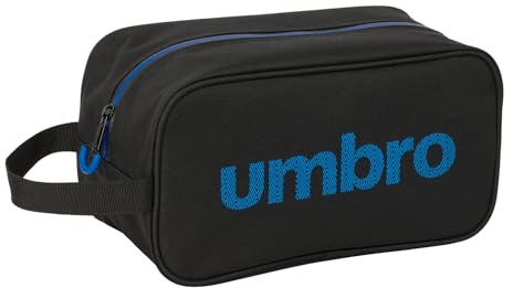 Safta Umbro Jet Black - Sac à Chaussures Moyen, Polyvalent, Sac à Chaussures, Sport, extrascolaire, Football, Confortable et Polyvalent, 29 x 14 x 15 cm, Noir, M, Décontracté