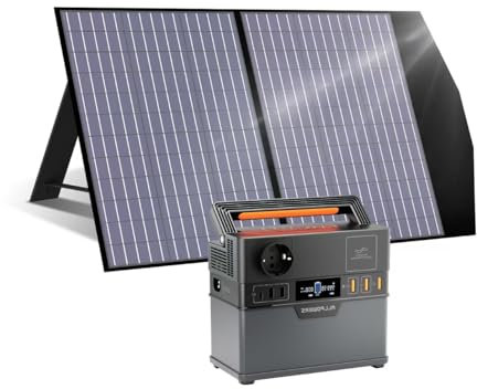 ALLPOWERS S300Plus Centrale Elettrica Portatile con 100W Pannello Solare SP027, 288Wh Generatore Solare Portatile, 300W (600W Picco) AC Uscita, UPS, Power Station per Campeggio, Emergenza
