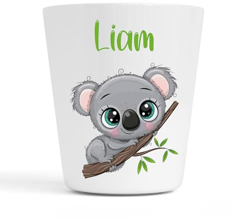 Générique Gobelet en Plastique pour Enfants | Gobelet Personnalisé avec Nom |Verre Plastique Incassable Personnalisé (Koala Liam)